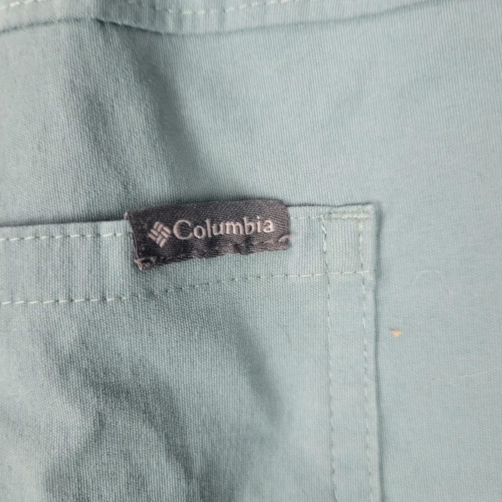 Columbia Pants Mens 38x32 Seafoam Green Stretch Nylon Hiking Outdoor 5‎ Pocket